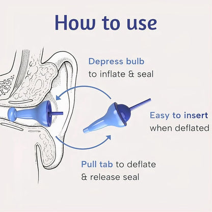 Inflatable Earplugs Block Noise With Comfortable Waterproof Silicone Fit 15170508751174-1