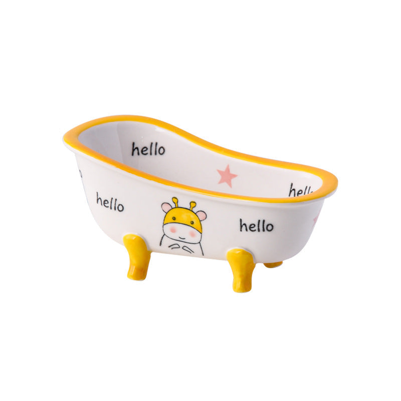 Vintage Ceramic Bathtub Bowl With Clawfoot Legs 11647634178316-1