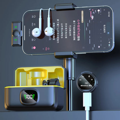 1 To 2 Wireless Lapel Microphone for USB-C  Camera 50m Range Noise Cancellation 400mAh Battery for Photography Vlog 9019503935708-1