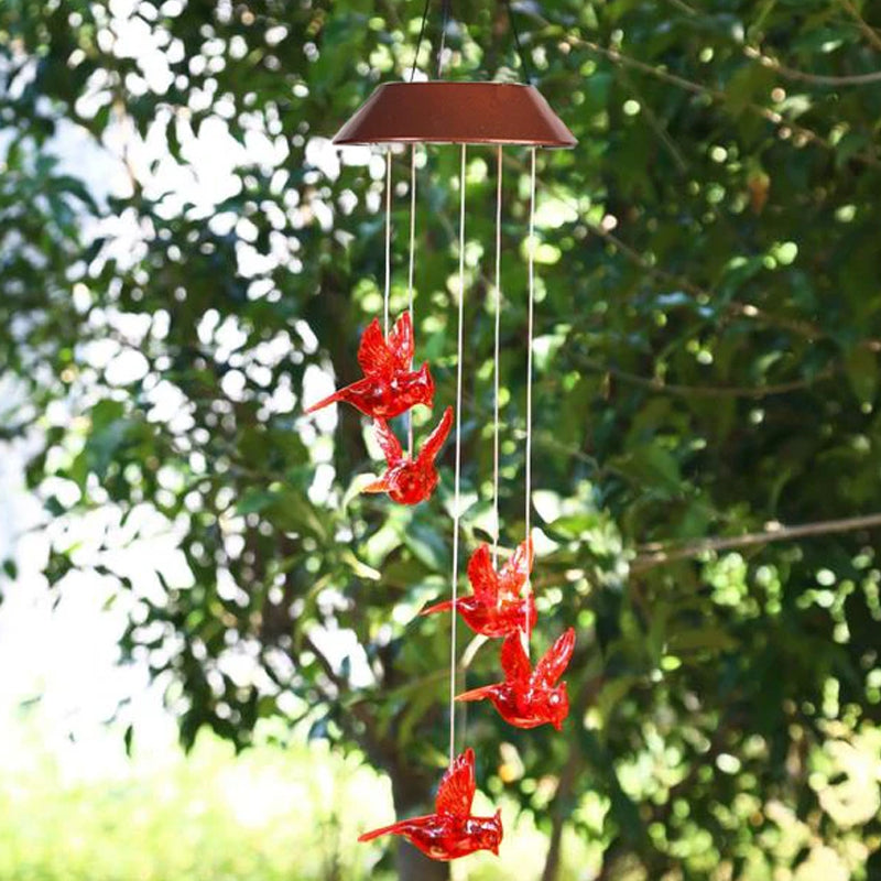 Red Bird Wind Chime Light 6850555904100-1