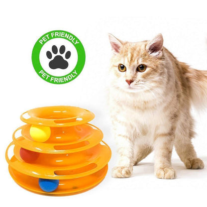 Three Layer Colorful Cat Track Tower Toy 6851955097700-1