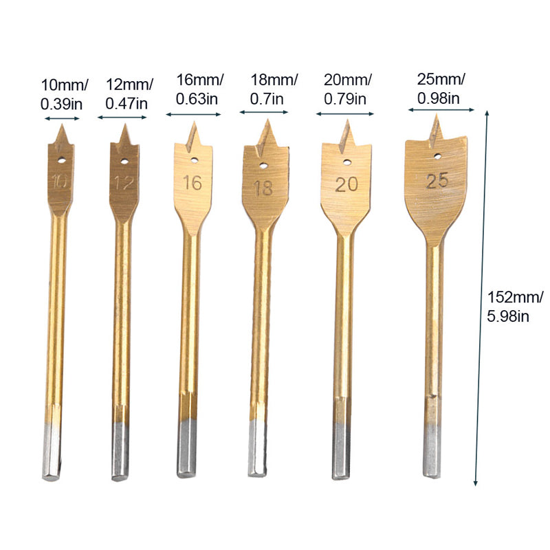 Titanium Plated Flat Drill Set 6850494234724-1