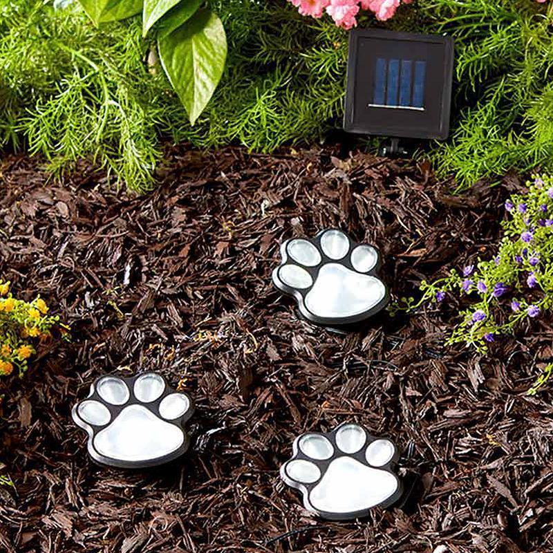 Solar-Powered Paw Print Lights Garden Lantern 6851966632036-1