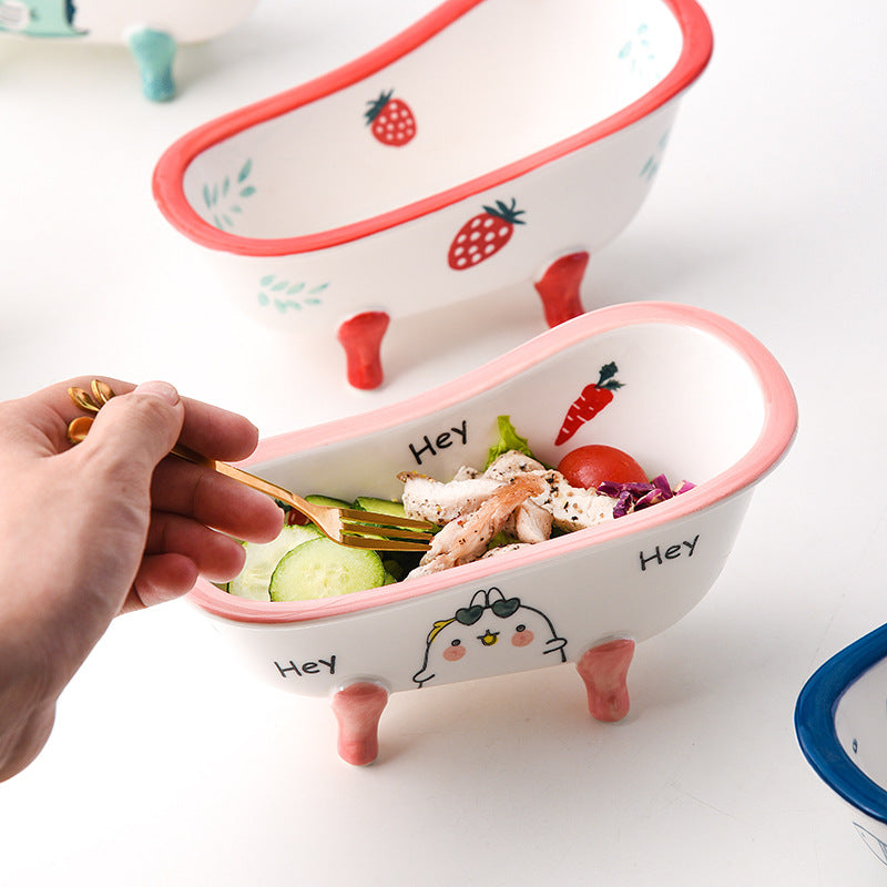 Vintage Ceramic Bathtub Bowl With Clawfoot Legs 11647634178316-1