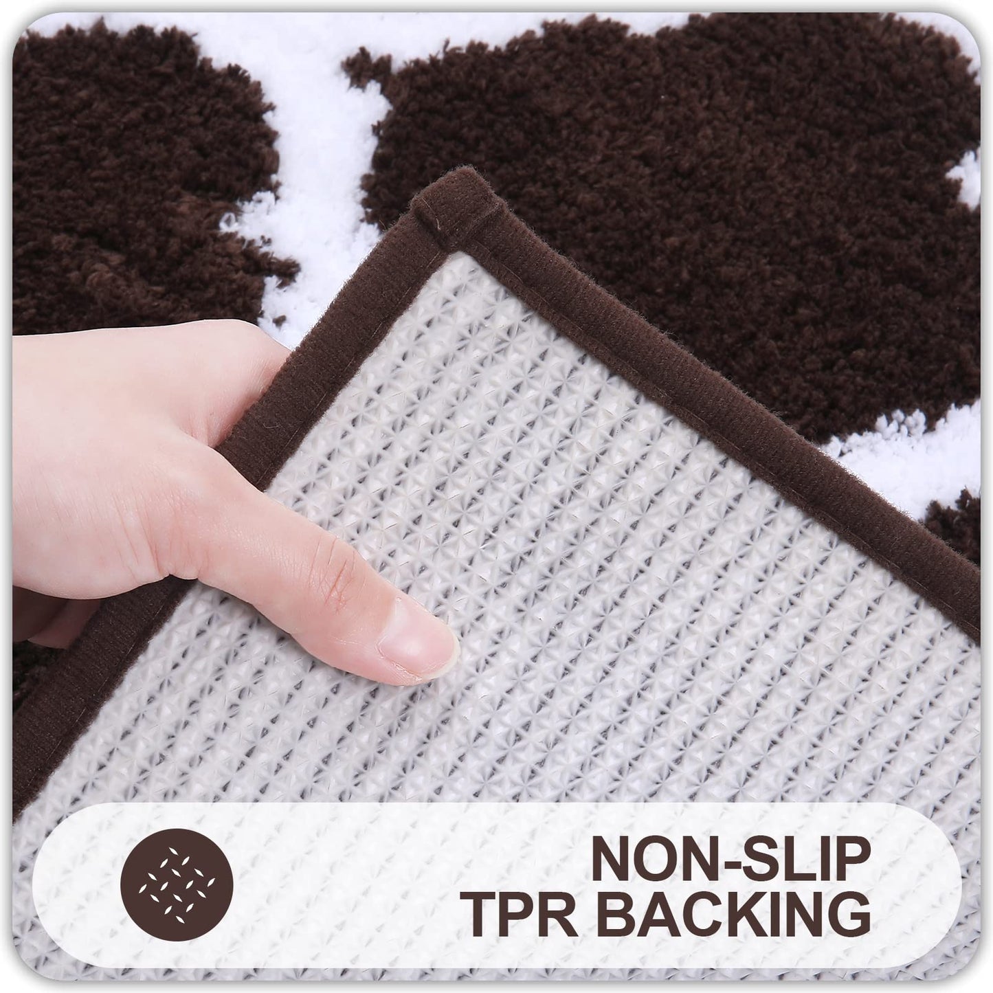 Ultra Soft Shaggy Bath Mat Set – 2 Piece Non-Slip Absorbent Rugs 14815634063686-1
