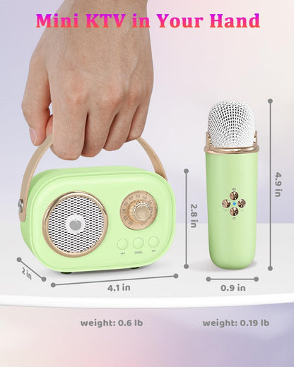 Bluetooth Karaoke Machine With Dual Microphones Kids Portable Singing Fun 14906003554630-1