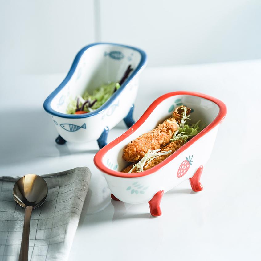 Vintage Ceramic Bathtub Bowl With Clawfoot Legs 11647634178316-1