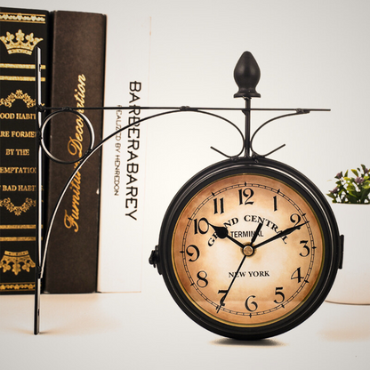 Elevon Retroclock — Vintage Double-Sided Wall Clock With Iron Bracket 11647633424652-1