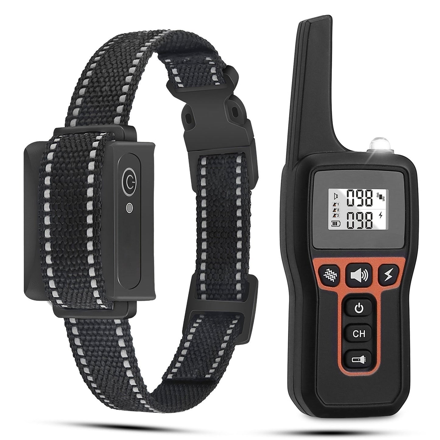 Train Collar OR Receiver Only Options - 3280FT Dog Training Collar IP67 Waterproof Pet Beep Vibration Electric Shock Collar 3 Channels Rechargeable Transmitter Receiver Trainer With Flashlight 9065885991132-1