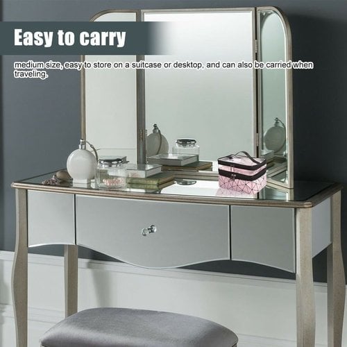 Double Layer Transparent Cosmetic Makeup Bag With Zipper Travel Organizer 8512797475118-1