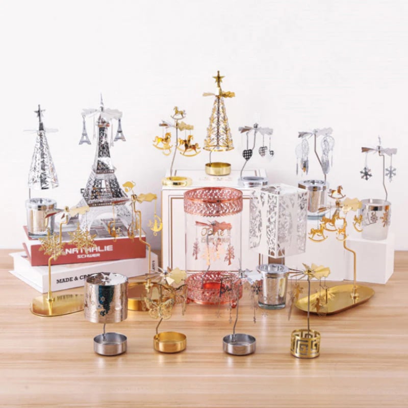 Romantic Thermal Rotating Candle Holder Stainless Steel Home Decoration 9539189113134-1