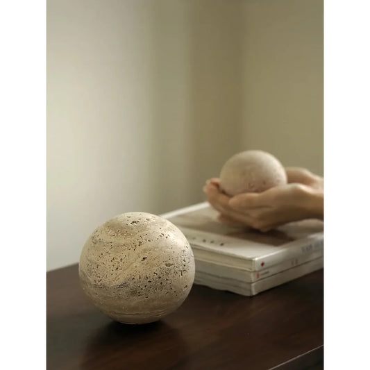 Vintage Travertine Marble Sphere For Home Decoration 14815615254854-1