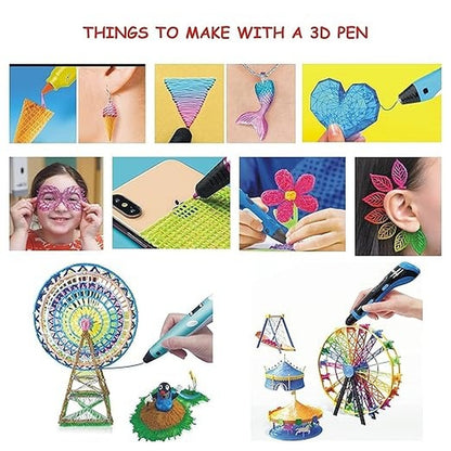 Creative 3D Printing Pen Set with 9 Meter Colorful Filament Bundle