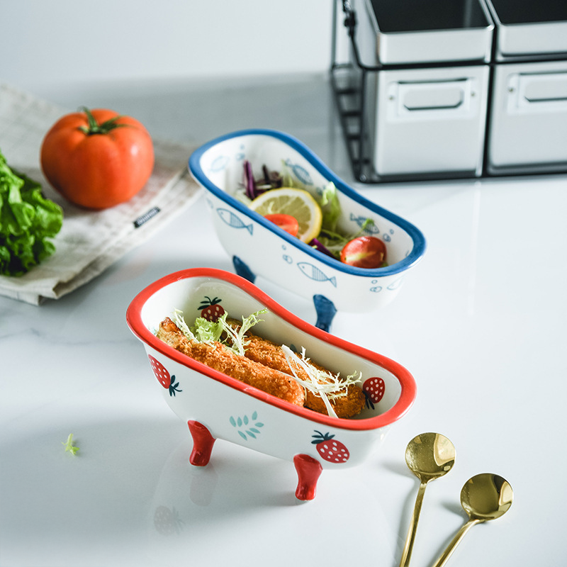 Vintage Ceramic Bathtub Bowl With Clawfoot Legs 11647634178316-1