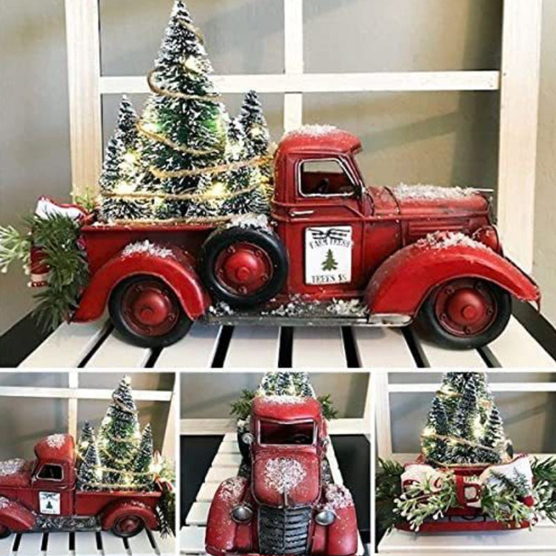 Red Farm Truck Centerpiece With Removable Tree Rustic Decor 9628526117166-1