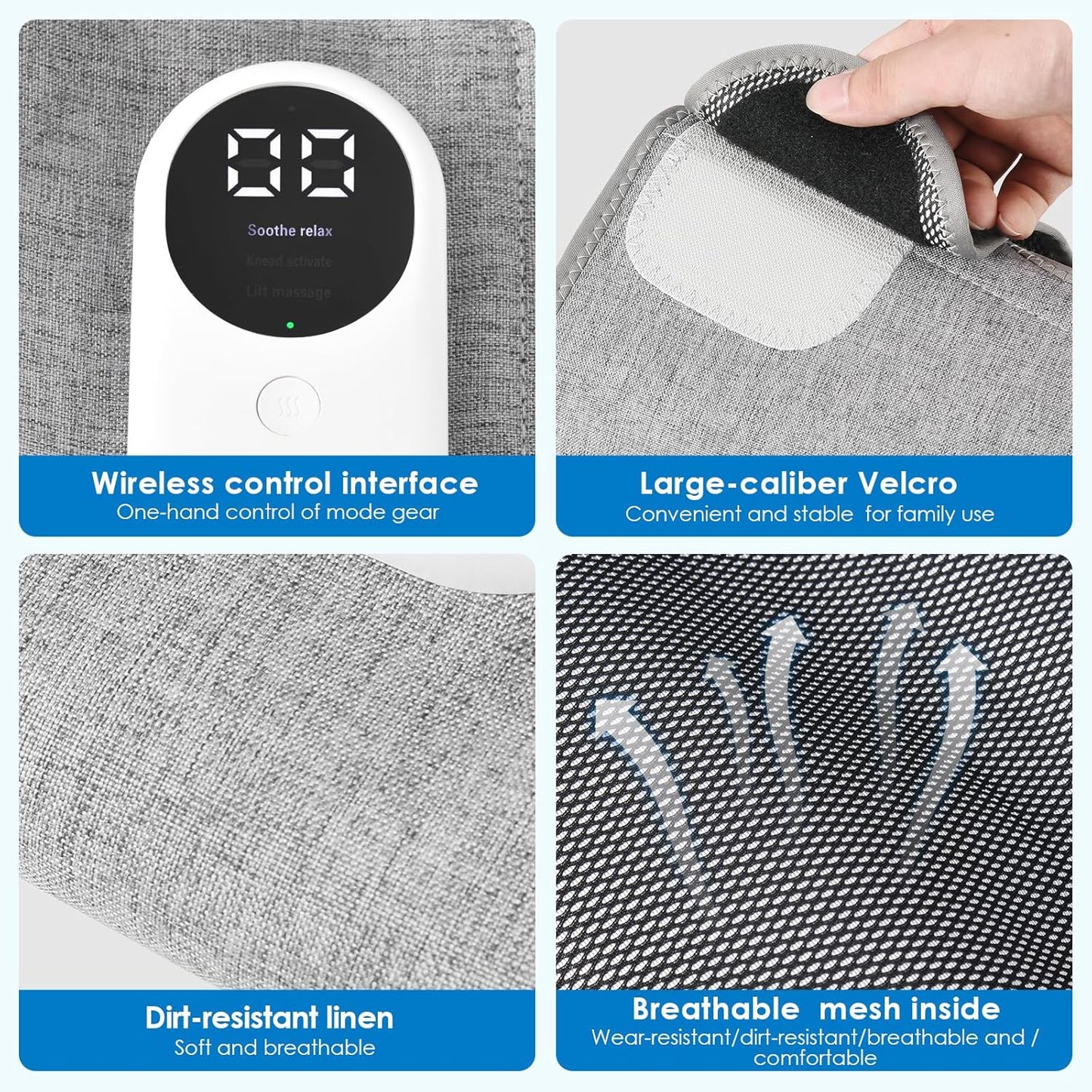 Aeroflux Cordless Leg & Calf Massager With Heat – Air Compression Therapy, Modes, Rechargeable Design 15426142437756-1