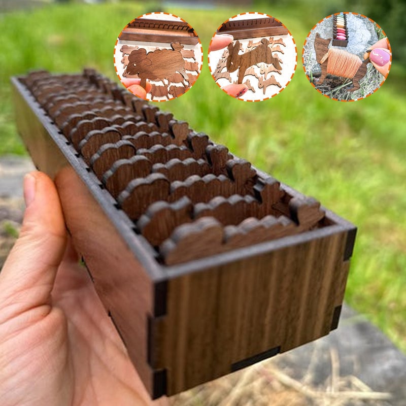 Wooden Bunny Bobbin Embroidery Thread Organizer Box Storage Holder 9617859182894-1