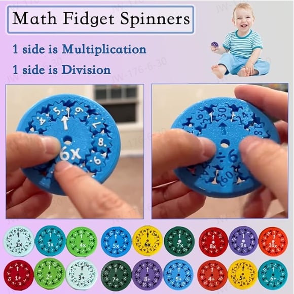 Math Fidget Spinners Educational Learning Toy Set for Kids Classroom 9489991041326-1