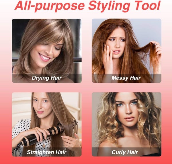 3-In-1 Hot Air Styler And Rotating Hair Dryer For Dry Hair, Curl Hair, Straighten Hair 8525637026094-1