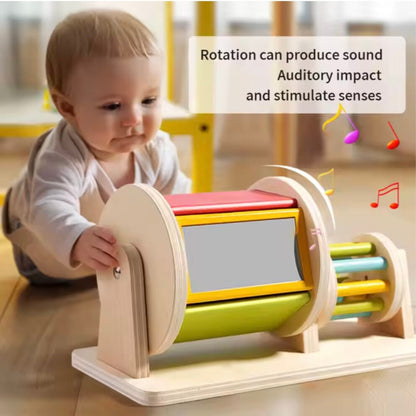 Wooden Spinning Drum Toy for Sensory Exploration and Motor Development 10405986337102-1
