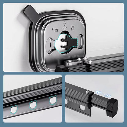 Wall-Mounted Foldable Clothes Drying Rack With Suction Cup 7252147306596-1