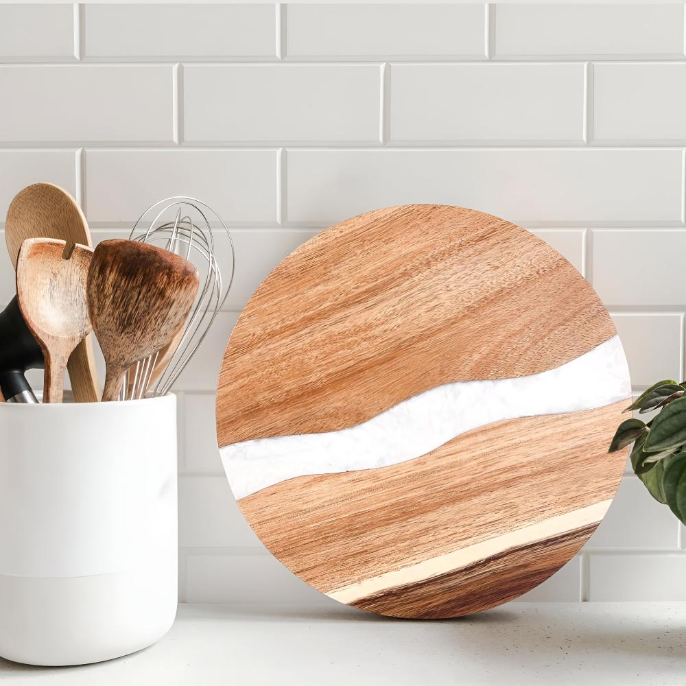 Artisan Epoxy Round Wood Chopping Board 9633000522014-1