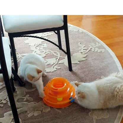 Three Layer Colorful Cat Track Tower Toy 6851955097700-1