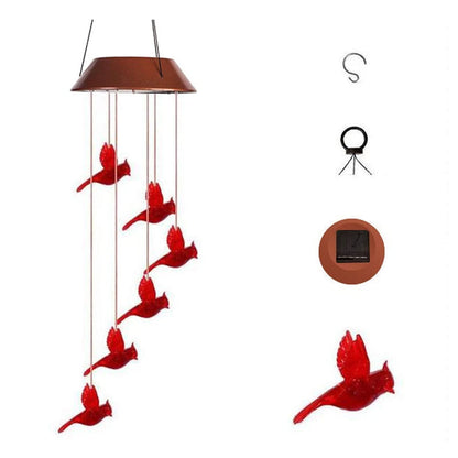 Red Bird Wind Chime Light 6850555904100-1