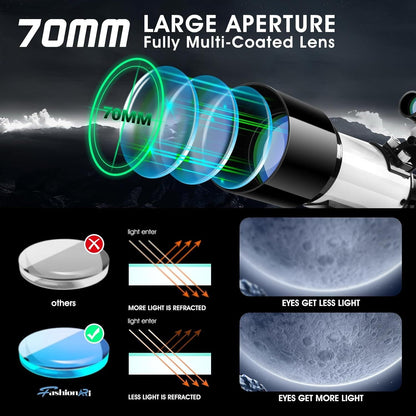 Astronomical Refracting Telescope Suitable For Children, Adults And Beginners, Multi-coated And Wireless Remote Control 9005139689692-1
