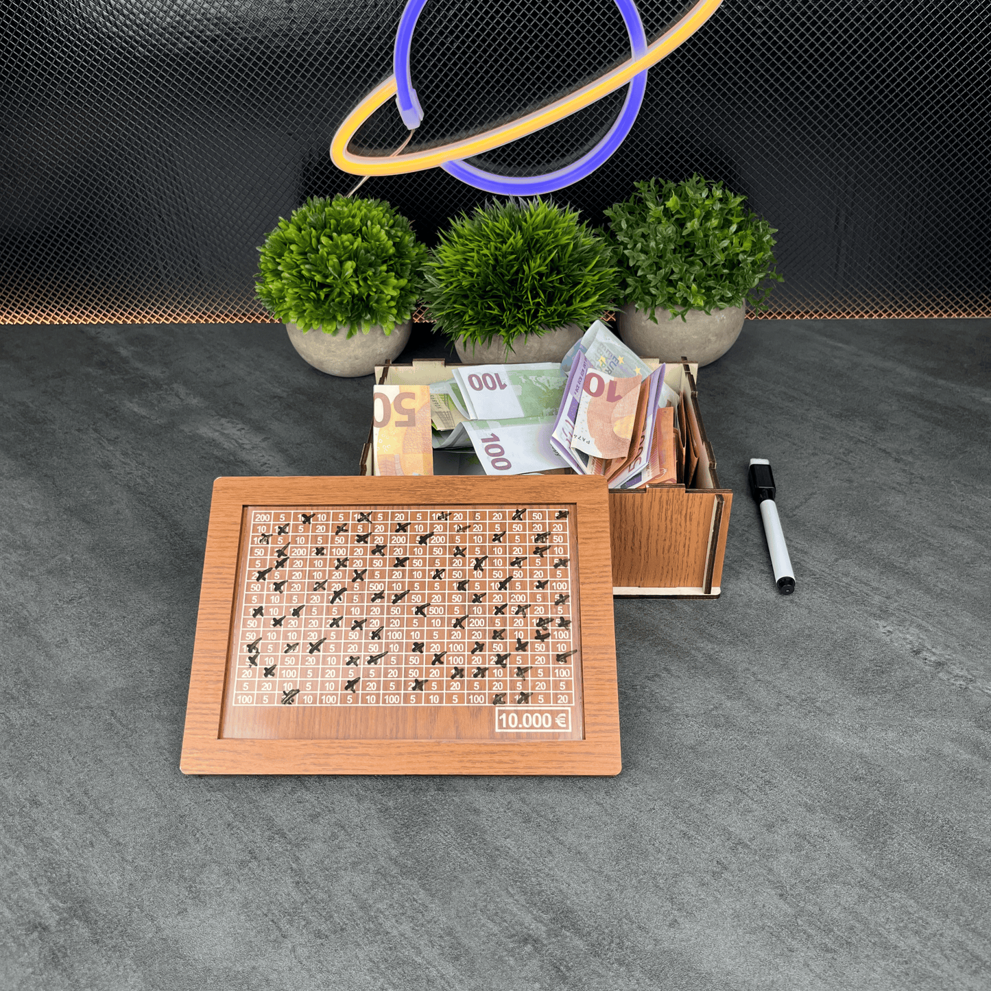 Wooden Savings Box for Smart Money Tracking and Daily Motivation 15089492656454-1