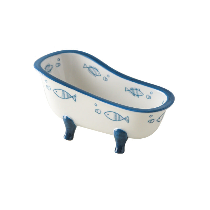 Vintage Ceramic Bathtub Bowl With Clawfoot Legs 11647634178316-1