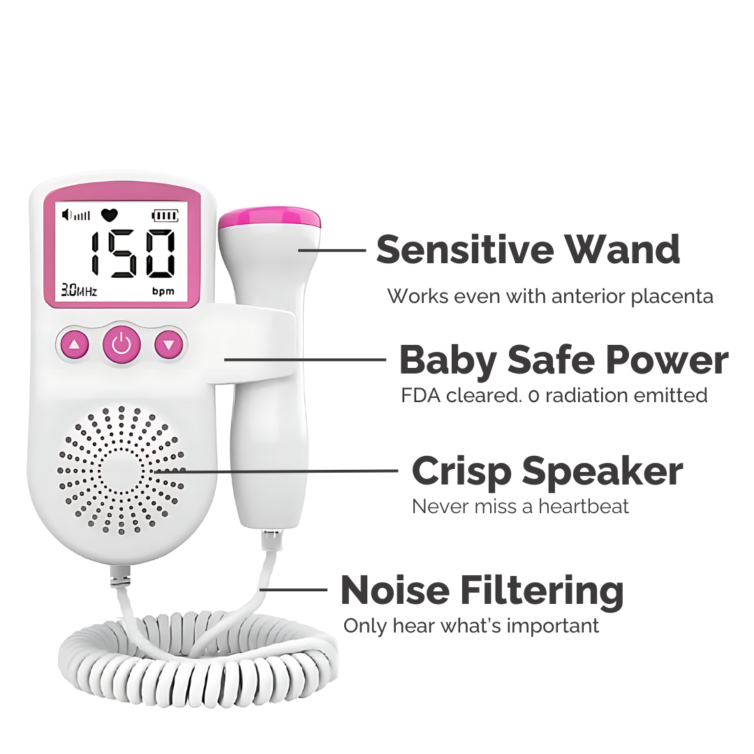 Fetal Doppler Baby Heartbeat Monitor Listen and Bond at Home 14886059344198-1