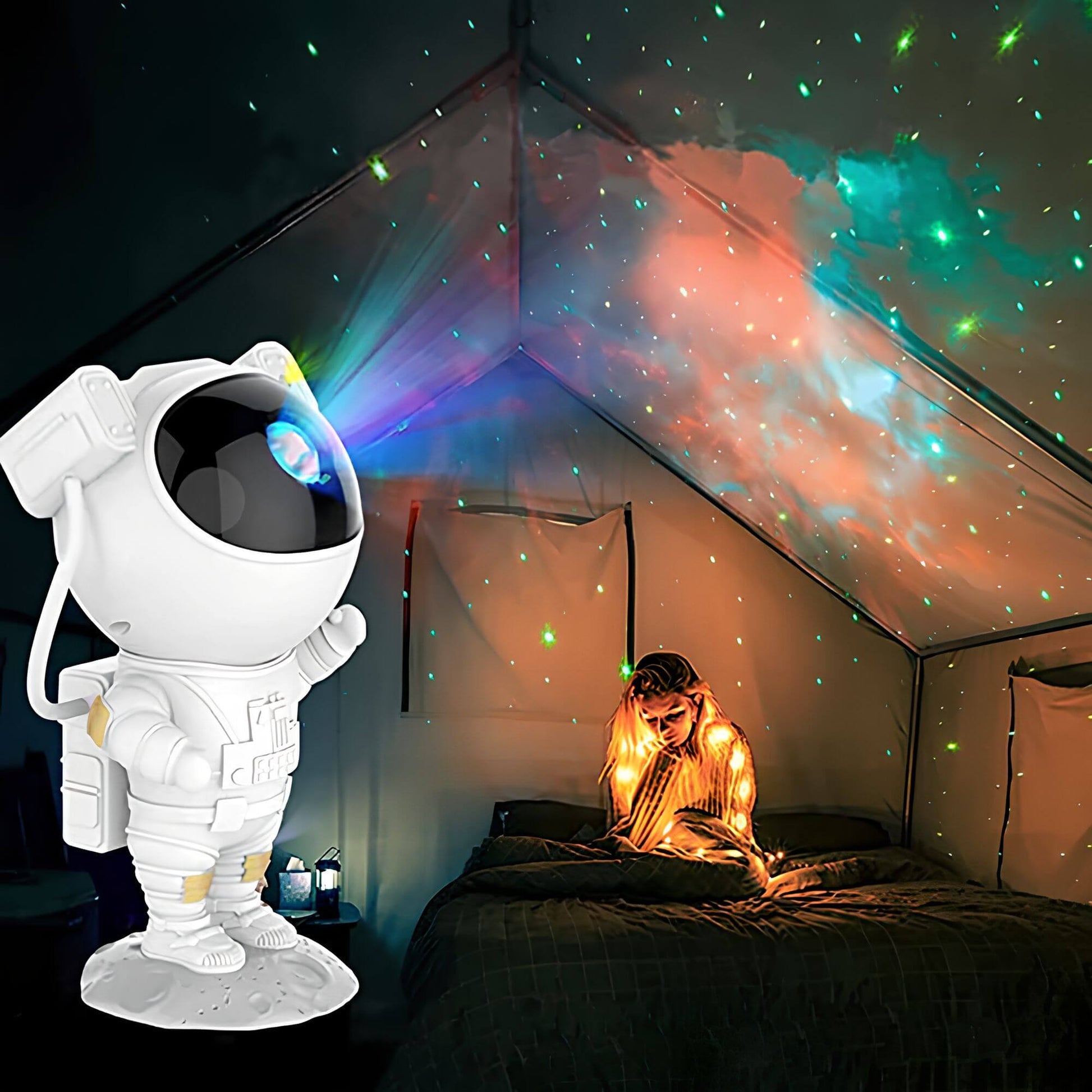 Astronaut Starry Sky LED Projector Lamp - Nightstand Lamp 9961777168717-1