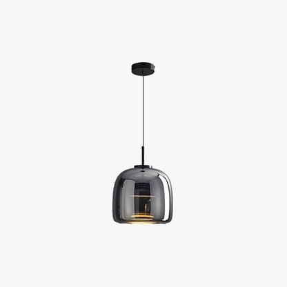 Modern Glass and Metal Pendant Light – Adjustable Chain Ceiling Fixture 10207256084819-1