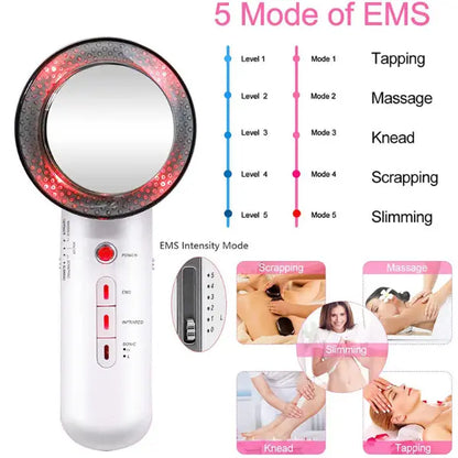 3-in-1 Ultrasonic EMS Fat Burner Face &amp; Body Massager