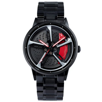 Spinning Wheel Watch Stainless Steel Strap Durable Stylish Design 14972383101254-1