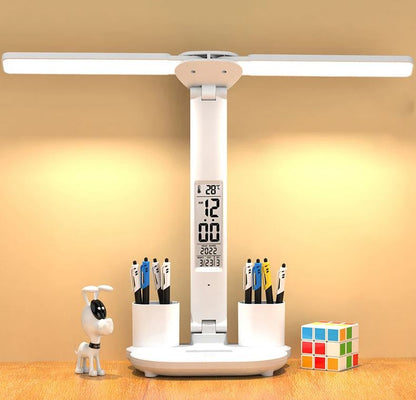 Dual-Head Dimmable Led Desk Lamp With 180° Rotation, Usb Rechargeable 14902375121222-1
