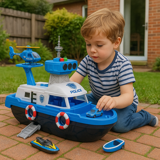 Kids' Multi-Vehicle Boat Rescue Hero Playset With Lights & Sound 15666973999453-1