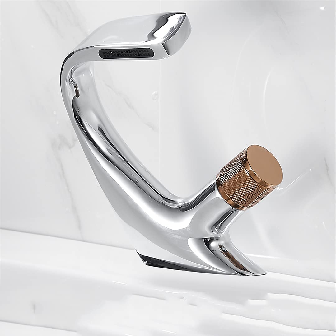 Elegant Single Handle Basin Faucet Stainless Ceramic Valve Deck Mounted 9004879348014-1