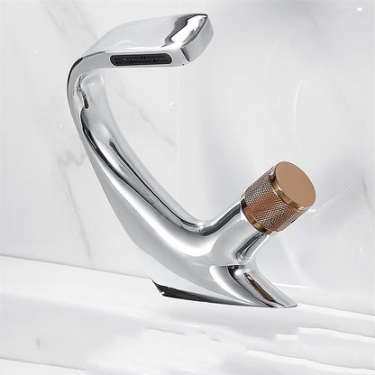 Elegant Single Handle Basin Faucet Stainless Ceramic Valve Deck Mounted 9004879348014-1