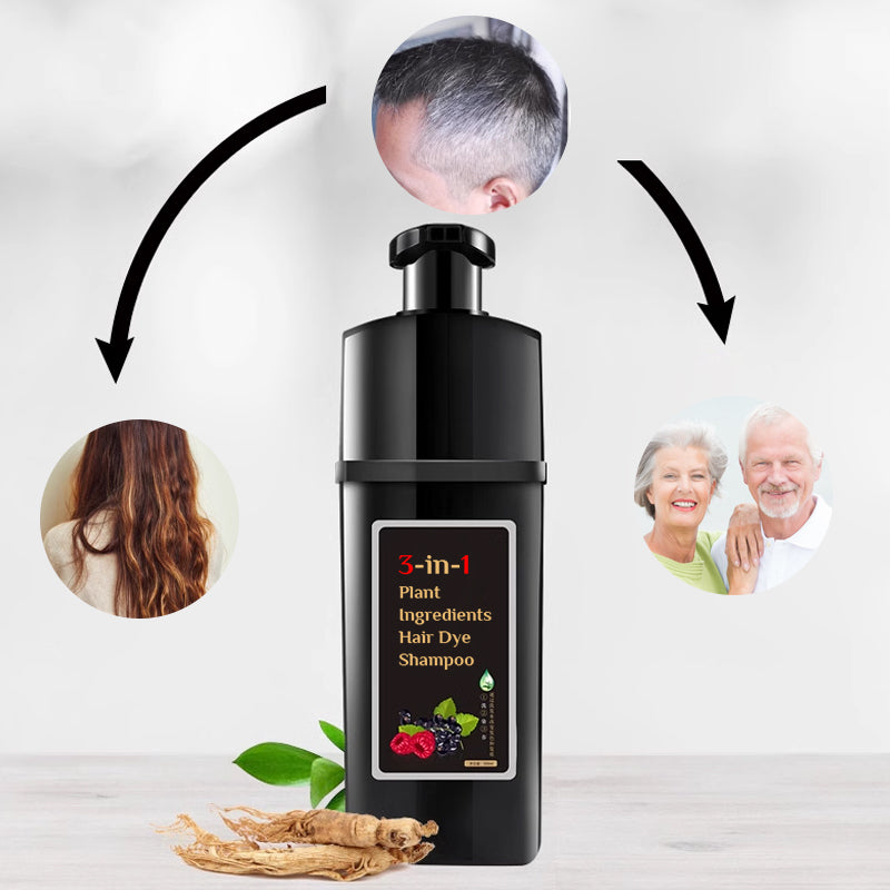 Natural Black Herbal Hair Dye Shampoo - Nourishing And Gentle Formula 14906060079430-1