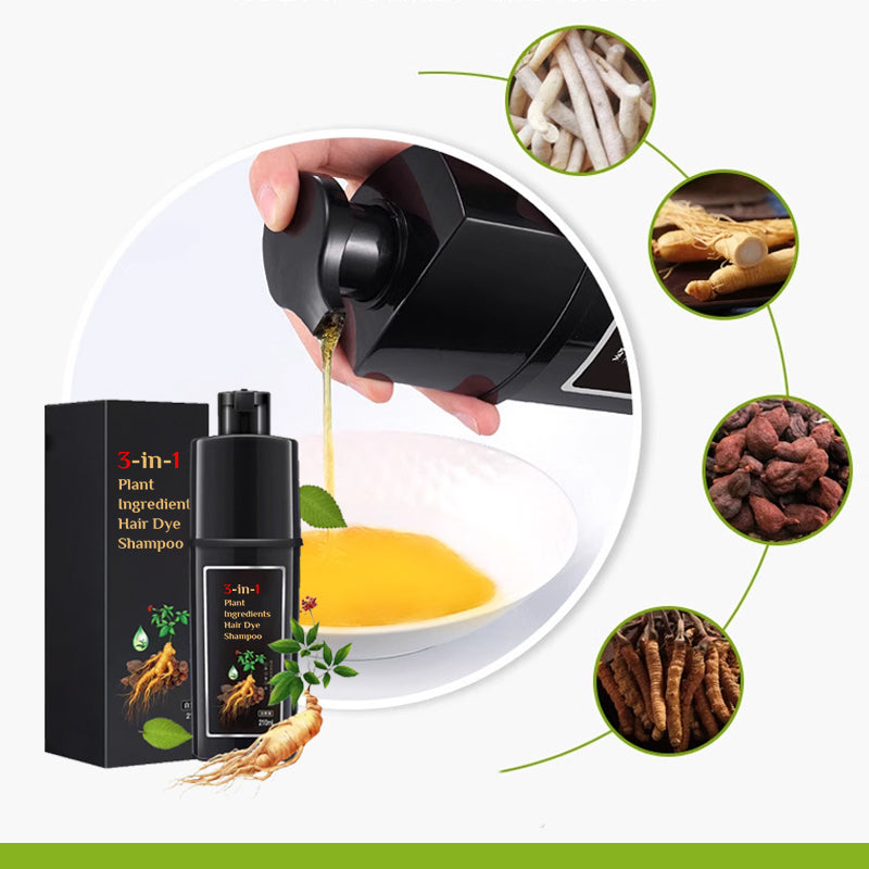 Natural Black Herbal Hair Dye Shampoo - Nourishing And Gentle Formula 14906060079430-1