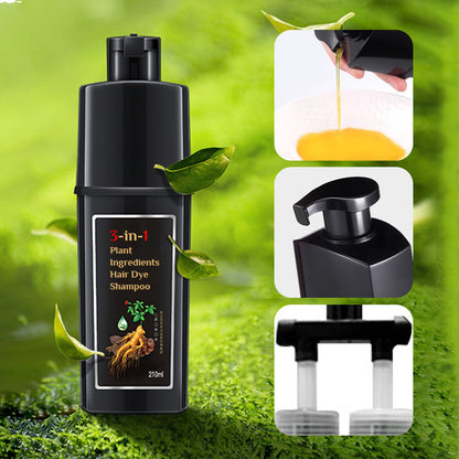 Natural Black Herbal Hair Dye Shampoo - Nourishing And Gentle Formula 14906060079430-1