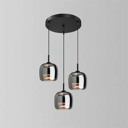 Modern Glass and Metal Pendant Light – Adjustable Chain Ceiling Fixture 10207256084819-1