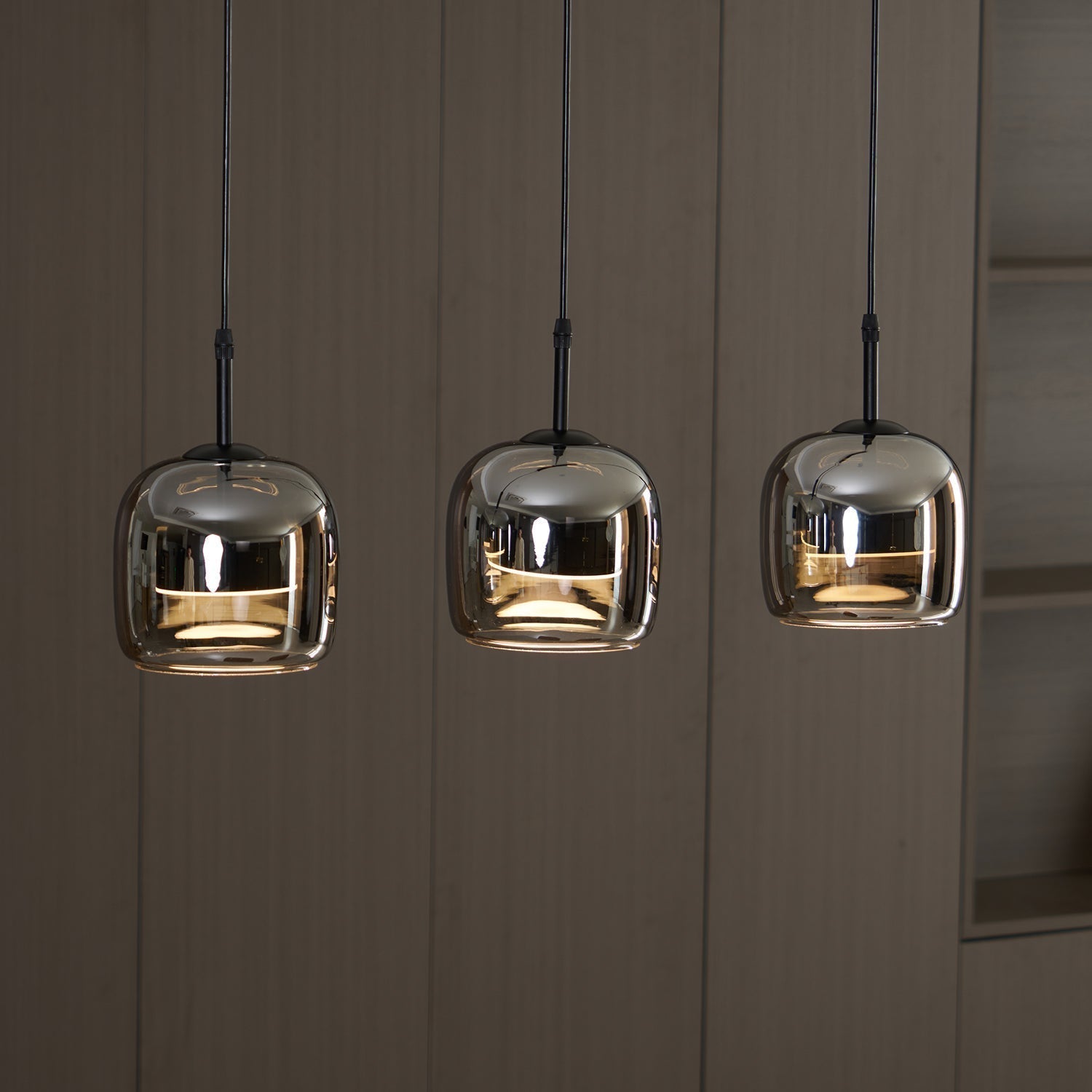 Modern Glass and Metal Pendant Light – Adjustable Chain Ceiling Fixture 10207256084819-1
