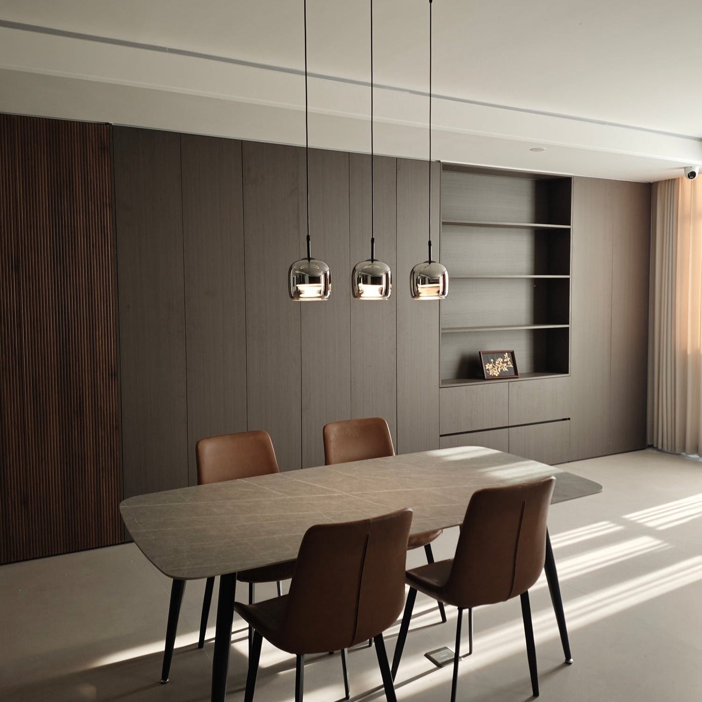 Modern Glass and Metal Pendant Light – Adjustable Chain Ceiling Fixture 10207256084819-1