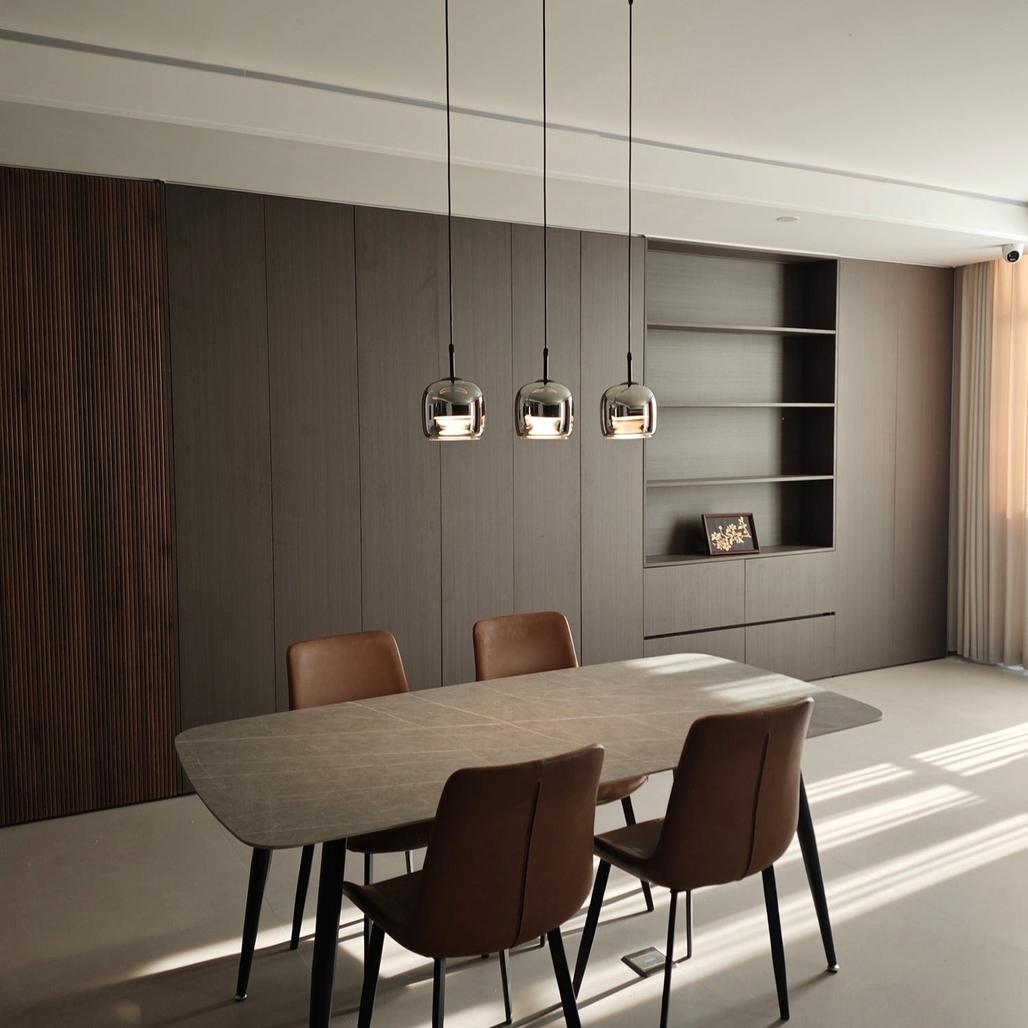 Modern Glass and Metal Pendant Light – Adjustable Chain Ceiling Fixture 10207256084819-1