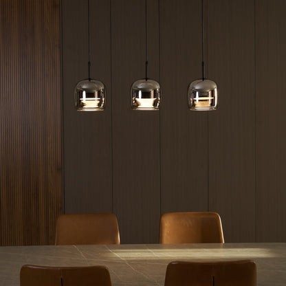 Modern Glass and Metal Pendant Light – Adjustable Chain Ceiling Fixture 10207256084819-1