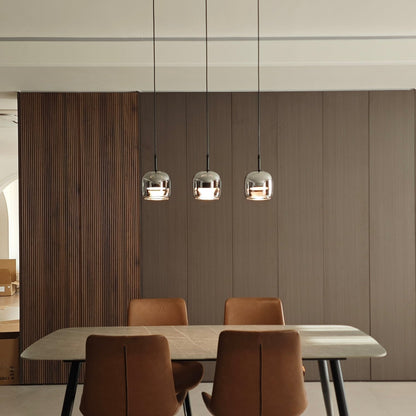Modern Glass and Metal Pendant Light – Adjustable Chain Ceiling Fixture 10207256084819-1