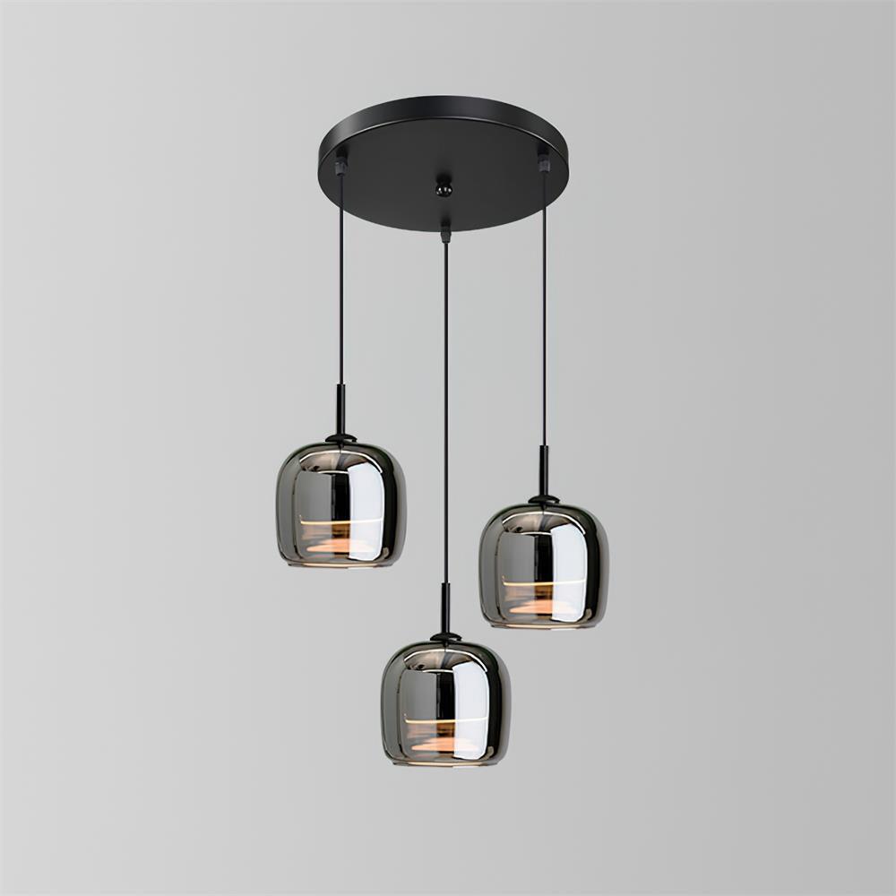 Modern Glass and Metal Pendant Light – Adjustable Chain Ceiling Fixture 10207256084819-1